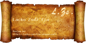 Lacko Zsófia névjegykártya