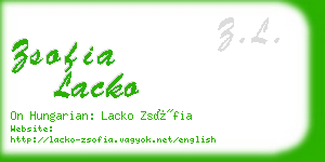 zsofia lacko business card